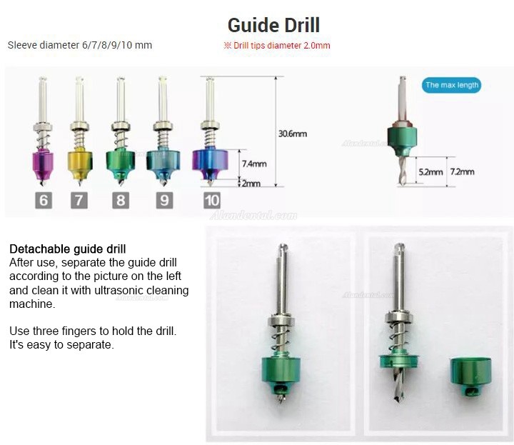 Dental Implant Surgical Guide Drill Guide Pin Bone Trimmer and Bone Collector Kit